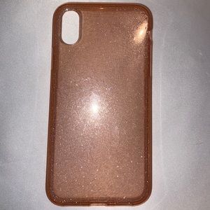 Light pink/clear sparkly IPhone XS phone case!